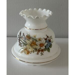 Vintage Floral Glass Lamp Shade | Etched Flower Shade | Cottagecore Victorian